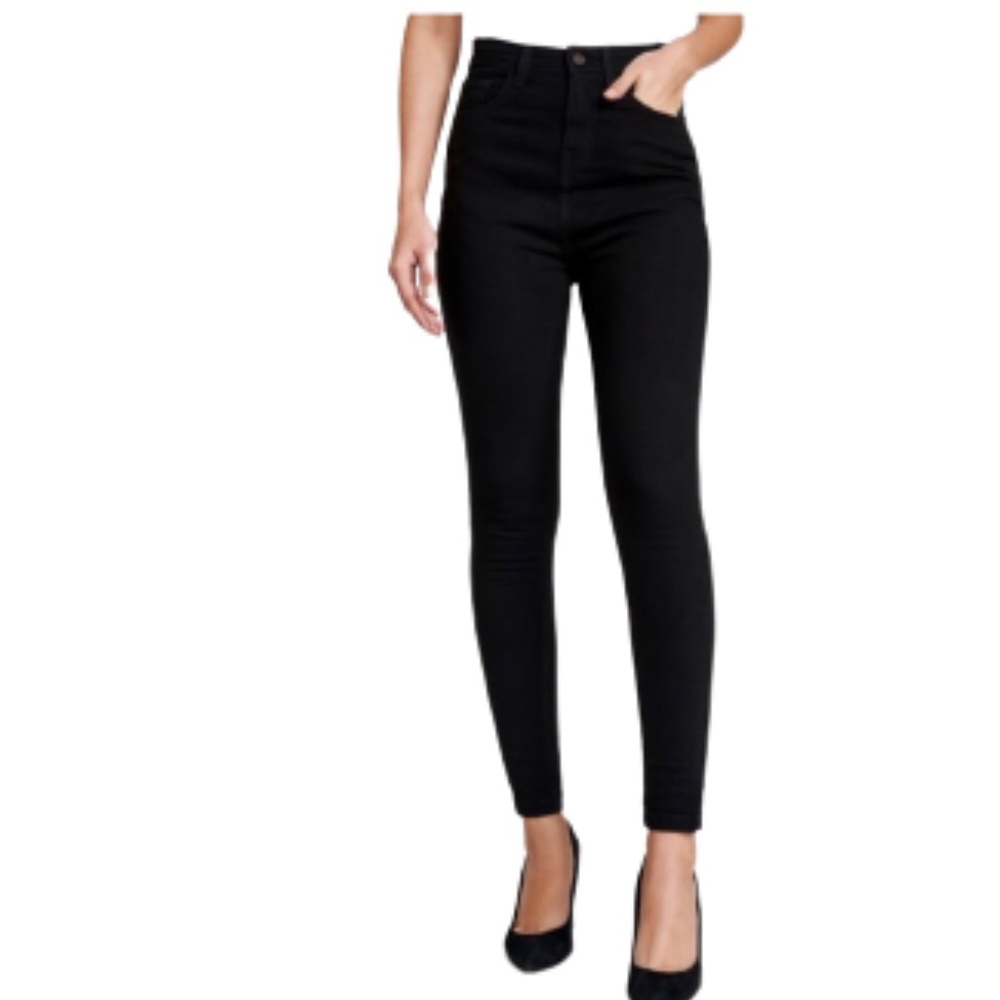 J. Jill Black Premium Flex High Waist Denim Leggings 12 NWT